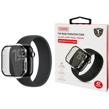 تيكبيك غلاس
حافظة ساعة ذكية رياضية, for Apple Watch Series 11 42 /Watch Series 10 42, شفاف