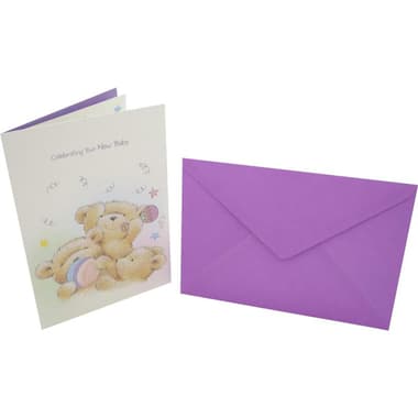 Designer Greetings Card & Envelope
"Celebrating Your New Baby", Assorted Color
