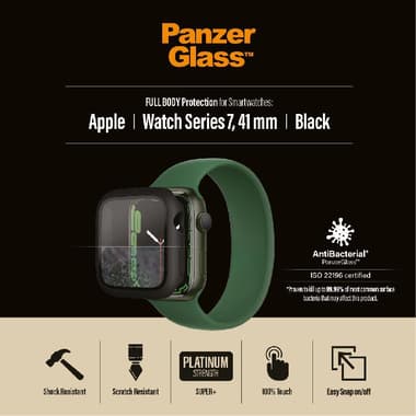 PanzerGlass Full Body Protection Smartwatch Fit Case
for Apple Watch Series 8 41/Watch Series 7 41, Black