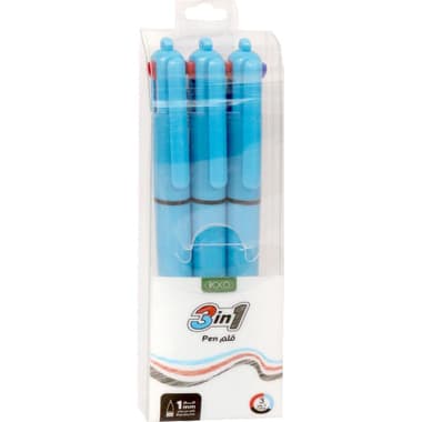Roco 3-in-1 Multi-Function Pen
Black;Blue;Red Ink Color, 1 mm, Ballpoint, 3 Pens