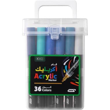 Roco Acrylic Marker (36 Colors) Graphic Art Marker
Assorted Color, Round Tip