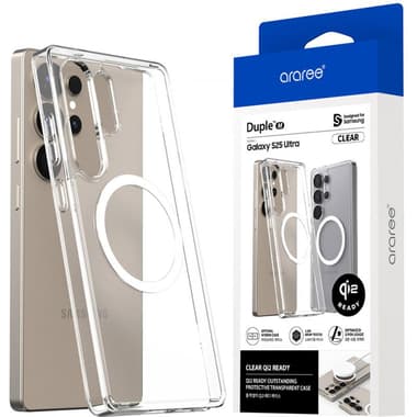 اراري دابل ام
غطاء خلفي للهاتف الذكي مع ماغ سيف, متوافق مع سامسونج جالكسي اس 25 الترا, شفاف