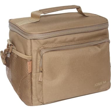 Atrium Lunch Bag
Front Pocket, 2 Mesh Side Pockets, Mocha