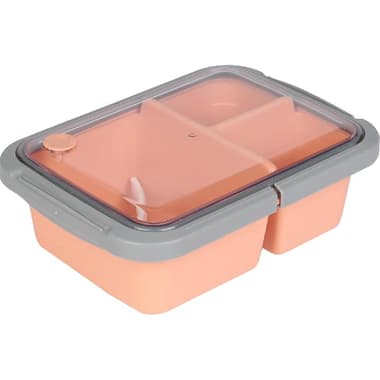 Lunch Box
Rectangle - with 3 Partition, Peach/Grey