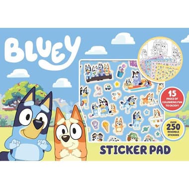 Bluey: Sticker Pad - 15 Pages of Colouring Fun to Enjoy! Over 250 Reusable Stickers
false