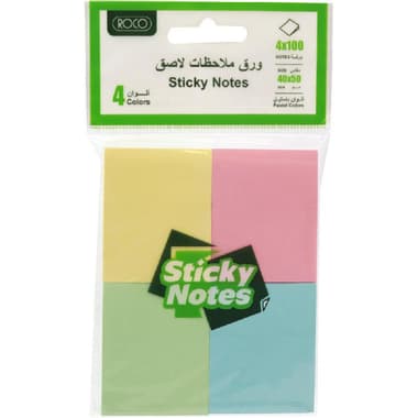 Roco Sticky Notes Assorted Pack
40 X 50 mm, 400 Notes, Assorted Pastel Color
