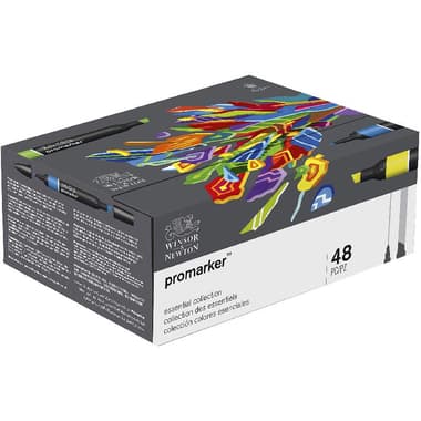 Winsor & Newton ProMarker Essential Collection Box Set (48 Colors) Graphic Art Marker
Assorted Color, Twin Tip