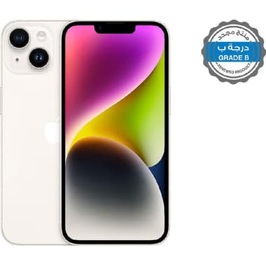 منتج مجدد درجة ب ابل آيفون 14
128 جيجابايت, ضوء النجوم, الجيل الخامس
