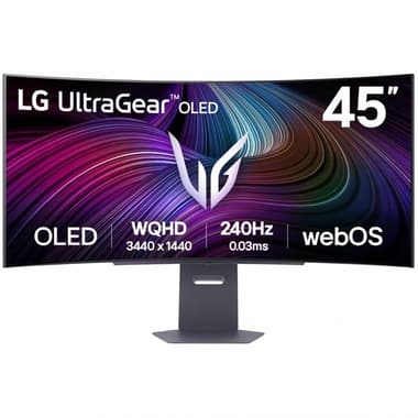 ال جي الترا جير شاشة مقاس 45 بوصة
شاشة ألعاب, أوليد, ضوء LED, 240 Hz, 0.03ms, واط 7 × 2) سماعتان مدمجتان), اسود