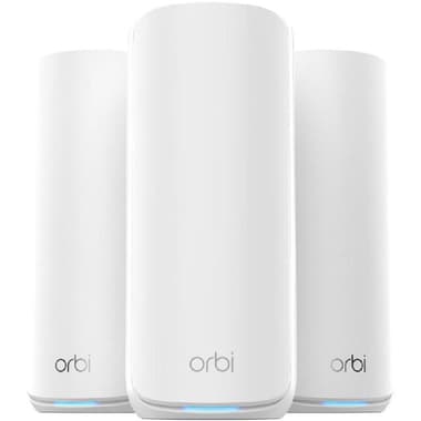 Netgear Orbi 770 (3-Pack) Whole Home Mesh Wi-Fi
up to 11 Gbps, up to 100 Devices, Tri-Band (2.4 GHz/5 GHz/6 GHz), Wi-Fi 7 (802.11a/b/g/n/ac/ax/be), White