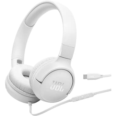 JBL Tune 520C On-Ear Headphones
Wired, Built-in Microphone, White