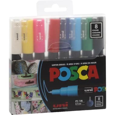 POSCA Bright Color Set - 8 Pieces Graphic Art Marker
Assorted Color, Round Tip