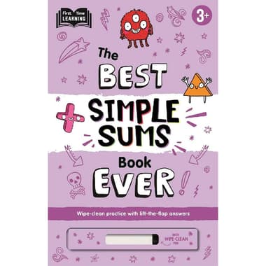 The Best Simple Sums Book Ever
Ages 3+ (First Time Learning) - Wipe-Clean Practice with Lift-The-Flap Answers