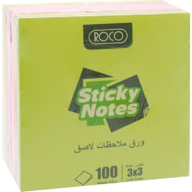 روكو ملصقات ملاحظات متنوعة
بوصة 3 × 3, 100 ورقة, ألوان نيون منوعة