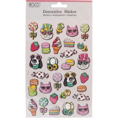 Roco Pop-up Stickers
Cats/Burgers/Lollipop Puffy Foil