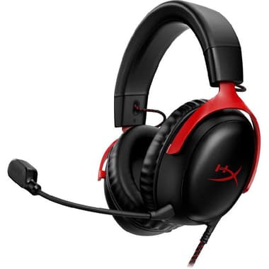 HyperX Cloud III Gaming Headset
Noise Cancelling, Wired, USB-C, Detachable Microphone, Black/Red