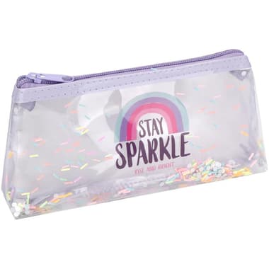 Soft Pencil Case
"Stay Sparkle" Clear Design, Durable and Stylish, Light Purple