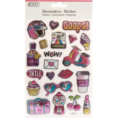 Roco Pop-up Stickers
"Ooops";"YOLO" Embossed, 20 Pieces