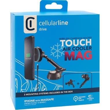Cellularline Touch Air Cooler Mag Magnetic Wireless Charger with Internal Cooling System Smartphone Car Accessory
for iPhone 15 Pro/iPhone 15 Pro Max, Black