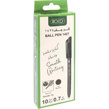 Roco 1427 Dry Ink Pen
Black Ink Color, 0.7 mm, Ballpoint, 10 Pens