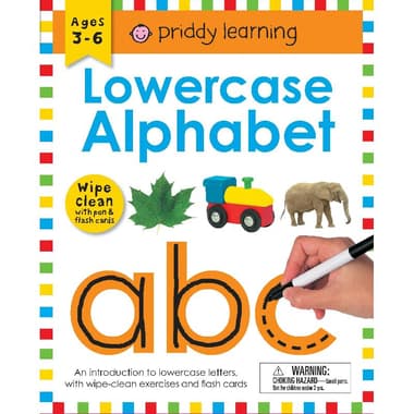 Lowercase Alphabet abc
Ages 3-6 (Wipe Clean Workbook) - Wipe Clean Workbook with Pen & Flash Cards
