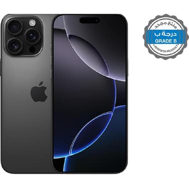 Renewed Grade B Apple iPhone 16 Pro Max
512 GB, Black Titanium, 5G
