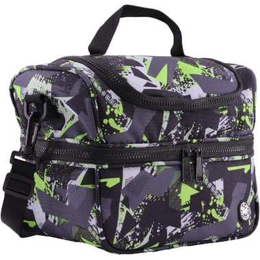 Atrium Big Zipper Lunch Bag
Abstract Pattern, Black/Green