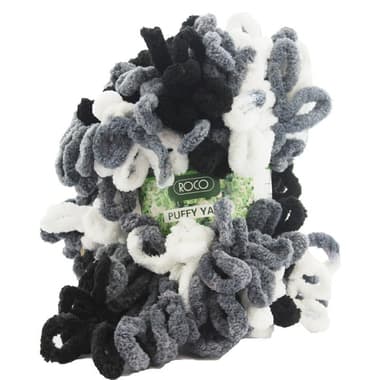 Roco Puffy Yarn
100 Grams, Black/White