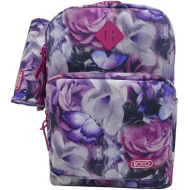 Roco Flowers Backpack with Accessory
for 15.6" (Device), Purple/Pink