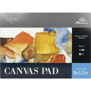 Phoenix Artist's Pad Canvas
Triple Gesso Primed, Acid-Free, 300 gsm, White, 23 X 30.5 cm, 10 Sheets
