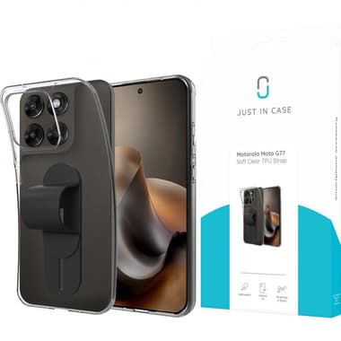 جست ان كيس سوفت
غطاء خلفي للهاتف الذكي مع حزام, لهاتف Motorola Moto G77 5G, شفاف
