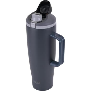 Atrium Tumbler
Stainless Steel Water Bottle with Straw and Side Handle, Cold, 1200.00 ml ( 2.11 pt ), Black/Grey