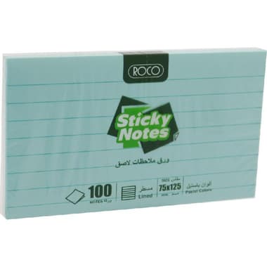 Roco Lined Self Stick Notes
75 X 125 mm, 100 Notes, Blue