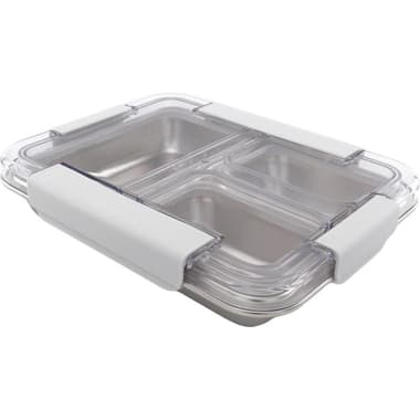 Lunch Box
Rectangle, Single Layer with 3 Partition, Grey