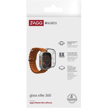 Zagg Elite 360 Smartwatch Fit Case
for Apple Watch Ultra, Clear/Black