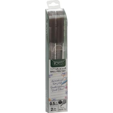Roco 1427 Dry Ink Pen
Black Ink Color, 0.5 mm, Ballpoint, 2 Pens
