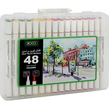 Roco Draw Marker (48 Markers) Graphic Art Marker
Assorted Color, Twin Tip
