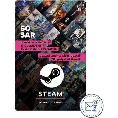 ستيم 50 ريال بطاقة الهدايا تصل عبر الايميل
كود رقمي السعودية