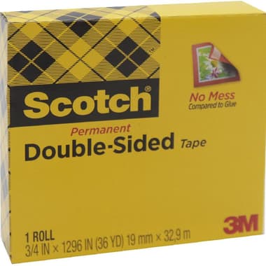 3M Scotch Permanent Double Sided Tape
3/4" X 1296", Clear