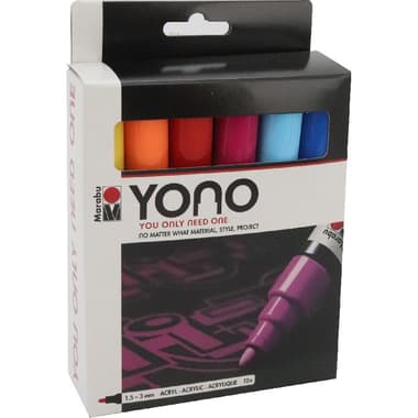 Marabu YONO YONO Bright Color Set Graphic Art Marker
Assorted Color, Round Tip