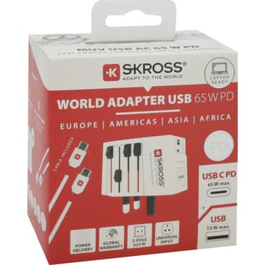 Skross USB-C PD Port up to 65W Universal Power Adapter
false