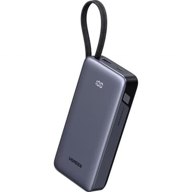 Ugreen PB536 45W Power Bank with Built-in USB-C Cable
Fast Battery Charging, 20000 mAh, Dual USB (1X USB/1X USB-C), Space Grey
