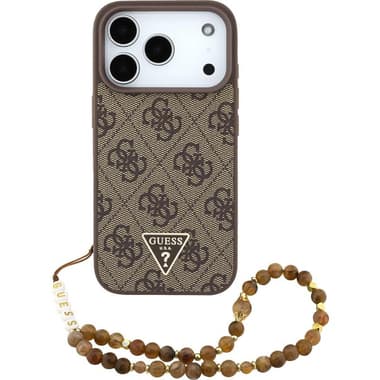 Guess 4G PU Leather Back Cover Mobile Case with MagSafe
for iPhone 17 Pro, Brown