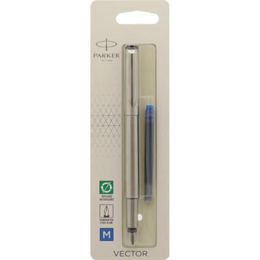 Parker Vector Fountain Pen
Blue Ink Color, Medium, Nib Tip (Metal Framed), 1 Pen + 1 Refill