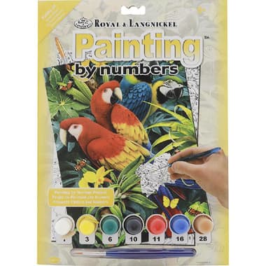 ROYAL & LANGNICKEL Majestic Macaws Paint-by-Number
7 Paint Pots, Brush, Board, Pattern