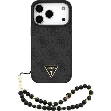 Guess 4G PU Leather Back Cover Mobile Case with MagSafe
for iPhone 17 Pro, Black