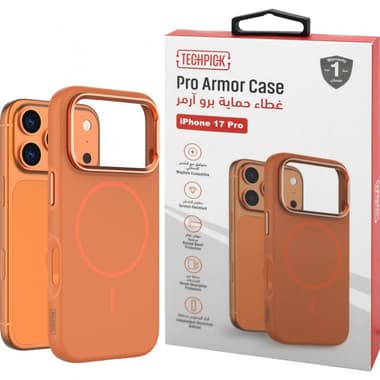 Techpick Pro Armor Back Cover Mobile Case with MagSafe
for iPhone 17 Pro, Orange