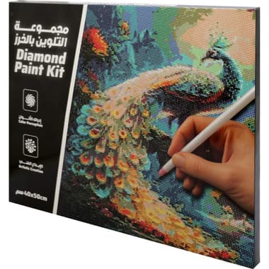 Peacock Diamond Painting Kit
Assorted Color, Canvas + Frame + Tools + Bags of Gems
