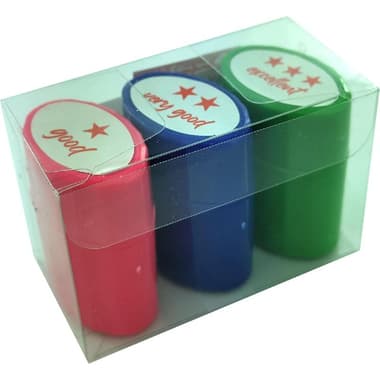 Roco Excellent/Good/Very Good Stamp Set
English, Assorted Ink Color