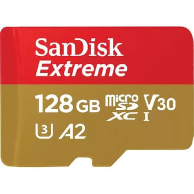 SanDisk Extreme MicroSDXC
128 GB, Class 10: Max 190 Mbps Speed Performance